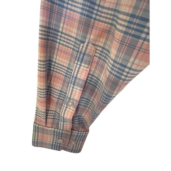 MIzzen+Main Men’s Standard Button Down Blue Pink Plaid Shirt Made In USA Size XL - Picture 10 of 14